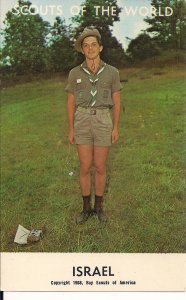 JUDAICA, Israel, Boy Scout, Official BSA Postcard, 1968, Israeli Boy Uniform