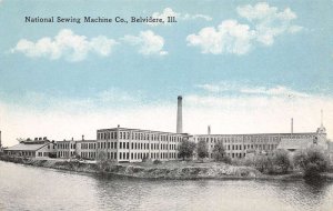Belvidere Illinois National Sewing Machine Co. Sky Tint Lithograph PC U3349