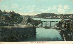 c1907 Chromograph Postcard; Laurel Hill Norwich CT Bridge, New London Co. posted