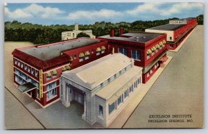 Excelsior Springs Missouri~Air View Excelsior Institute~Vintage Linen Postcard