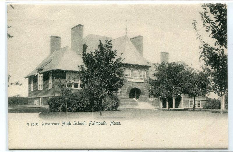 Lawrence High School Falmouth Massachusetts 1907c Rotograph postcard