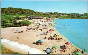 postcard Scenic beach scene - Olympic Airways advertisment