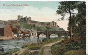 Yorkshire Postcard - Richmond Castle and Bridge - Ref TZ5779