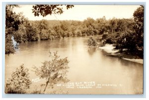 c1940's The Elk River Ginger Blue Lodge Lanagan MO, Blake RPPC Photo Postcard