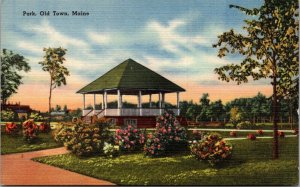 View of Park, Old Town ME Vintage Postcard O59