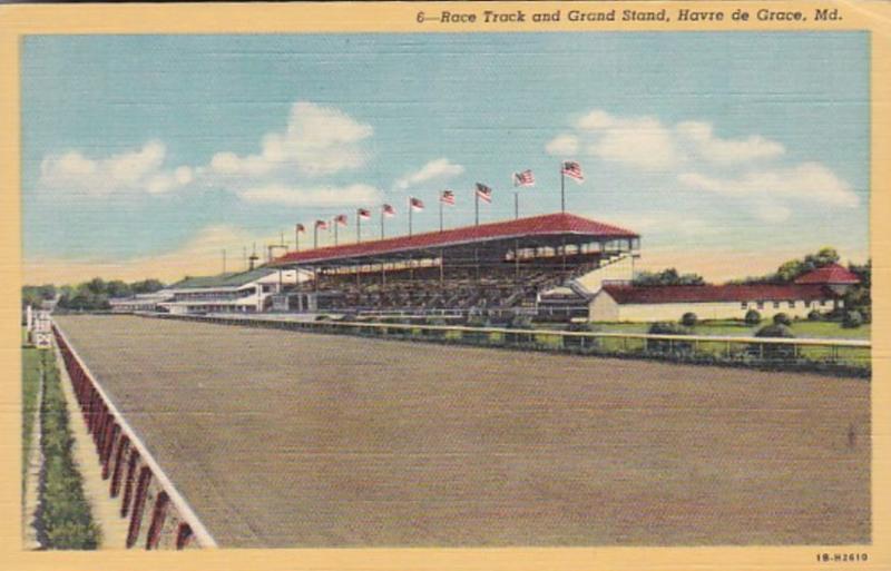 Maryland Havre de Grace Race Track and Grand Stand Horse Racing Curteich