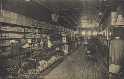 L.T. Whitney & Co.Oberlin, Ohio, USA Store Interior Unused light crease on ve...