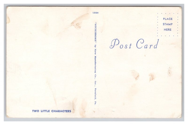 Two Little Characters Puppies Postcard