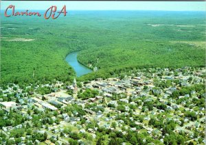 2~4X6 Postcards Clarion PA Pennsylvania MAIN STREET SCENE~First Federal & AERIAL