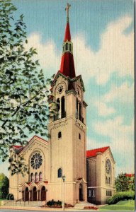 VTG St John's Evangelical Lutheran Church Forest Park Illinois IL Linen Postcard