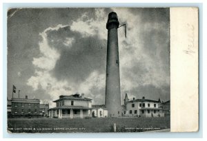 1906 The Light House & US Service Signal, Atlantic City New Jersey NJ Postcard 