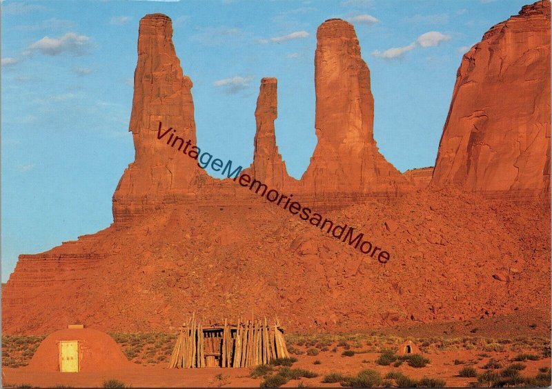 Three Sisters Rock Formation Monument Valley Tribal Park AZ/UT Postcard PC233