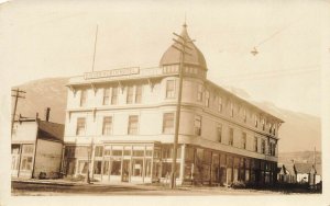 Skagway AK Golden North Hotel Street View Store Fronts  Real Photo Postcard