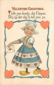 Postcard C-19*10 Dutch girl Valentine CS32 Artist impression 23-3513