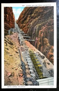 Vintage Postcard 1931 S/2 Royal Gorge, Incline & Suspension Bridge, Colorado CO