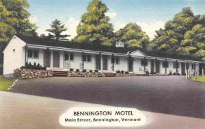 Bennington Motel Main Street Bennington Vermont 1940s linen postcard