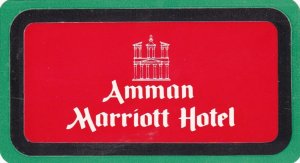 Amman Marriott Hotel Vintage Luggage Label sk3517