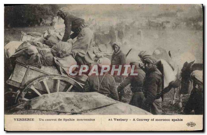 Postcard Old Army Verbiere A Moroccan Spahis convoy