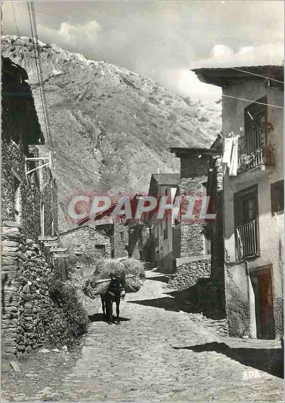 Postcard Modern Valls Andorra Andorra Canillo Old picturesque street Donkey D...