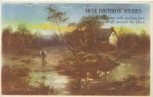 Greeting Postcard - Best Birthday Wishes - Ref TZ9374
