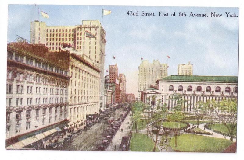 42nd Street East of 6th Ave New York NY 1914 Postcard