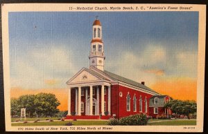 Vintage Postcard 1940 First United Methodist Church, Myrtle Beach, So. Carolina