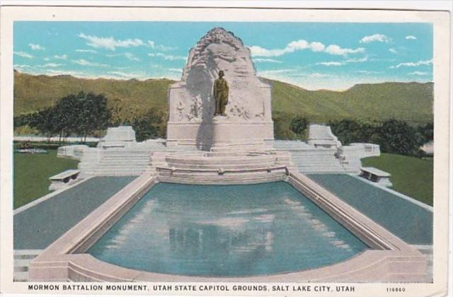 Utah Salt Lake City Mormon Battalion Monument State Capitol Grounds Curteich