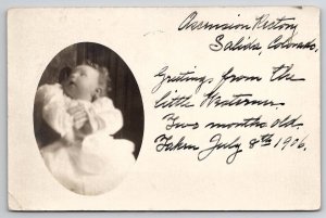 Salida Colorado RPPC Darling Baby Oval Photo Postcard H21