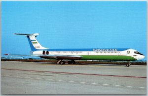 Airplane Ilyushin 62M UK-86569 (cn 1356234) of Uzbekistan Airways (VIP) Postcard