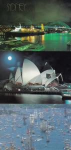 First Fleet QE II Sydney Harbour Moon Opera House 4x Australia Ship Postcard s