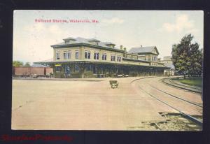 WATERVILLE MAINE RAILROAD STATION TRAIN DEPOT ANTIQUE VINTAGE POSTCARD