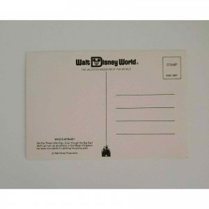 Three Little Pigs Big Bad Wolf Whos Afraid Magic Kingdom Disney Postcard