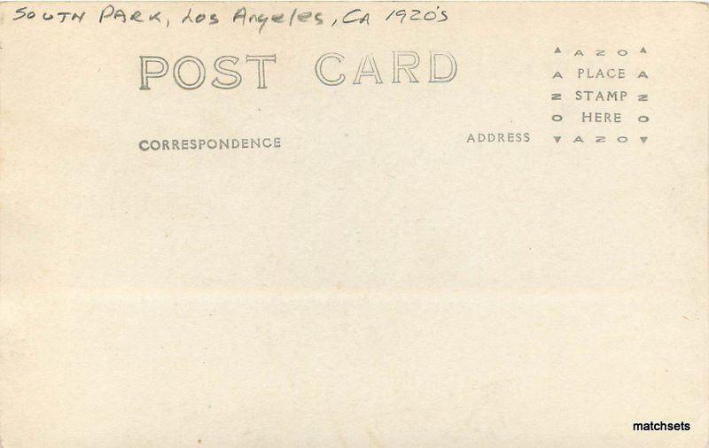 1920s South Park Los Angeles California RPPC Real Photo postcard 10142