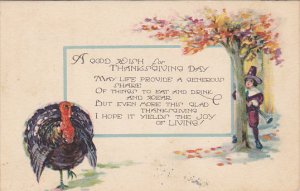 Thanksgiving Turkey Watching Pilgrim With Gun