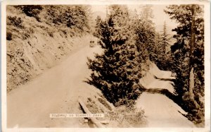 1920s Highway on Blewett Pass Washington Yellowstone Trail Real Photo Postcard