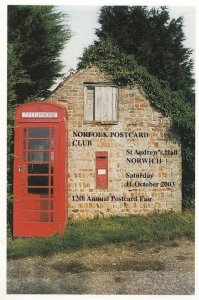 Norwich Stoke Ferry Telephone & Post Box Norfolk Postcard