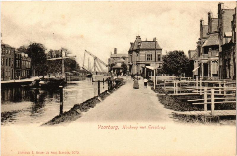 CPA AK VOORBURG Hoekweg met Geestbrug NETHERLANDS (602175)