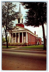 c1950's Madison Baptist Church Building Entrance Madison Georgia Church Postcard