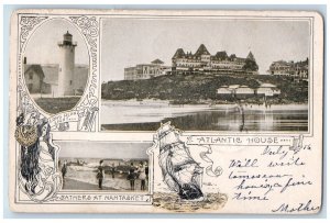 1905 Atlantic House And Bathers At Nantasket Lowell MA, Multiview Postcard