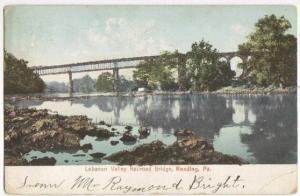 Lebanon Valley Railroad Bridge Reading PA 1907 -glitter-