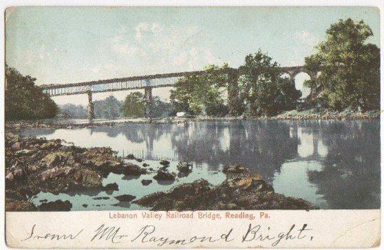 Lebanon Valley Railroad Bridge Reading PA 1907 -glitter-