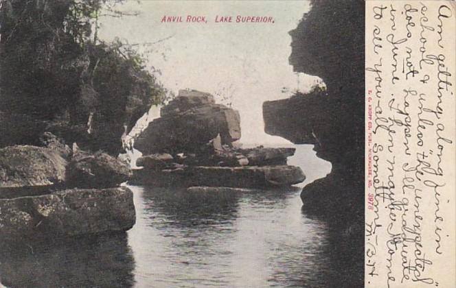 Michigan Lake Superior Anvil Rock 1907