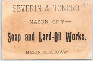 c1880s Mason City, Iowa Ocean Spray Soap Boat Trade Card Lard Severin Tondro C48