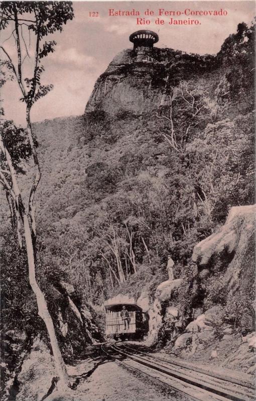 RIO DE JANEIRO BRAZIL ESTRADA de FERRO CORCOVADO RAILWAY~PHOTO POSTCARD 1910s