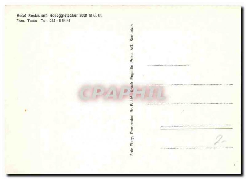 Postcard Modern Hotel Restaurant Roseggletscher