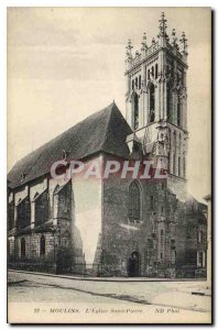Old Postcard Moulins Church Saint Pierre