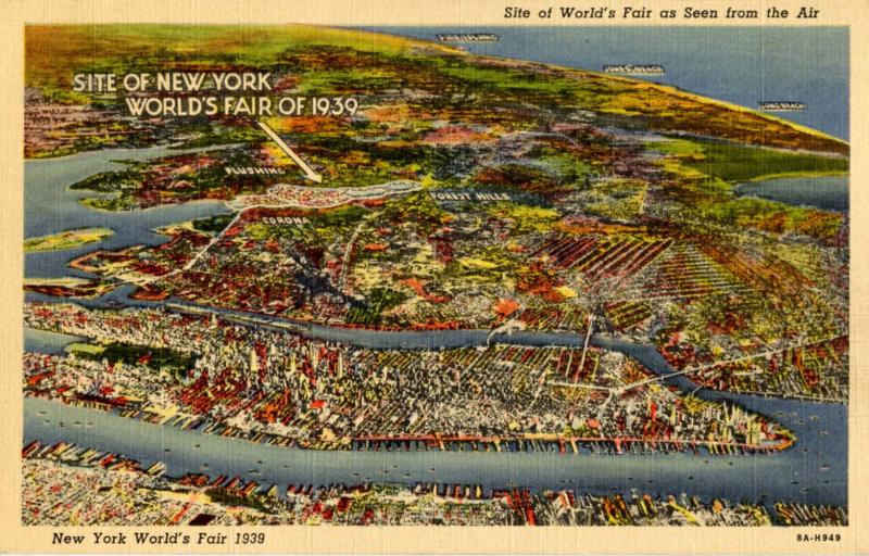 NY - New York World's Fair, 1939. Aerial View of Site