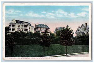 1920 Residence On Stapleton Heights Staten Island New York NY Vintage Postcard 