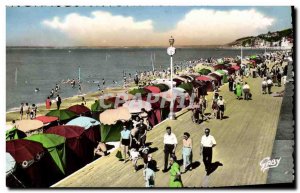 Old Postcard Deauville Fleurie Beach Promenade boardwalk and beach