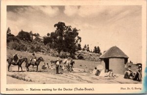 South Africa Basutoland Natives Waiting For The Doctor Thaba-Bosiu Postcard C159